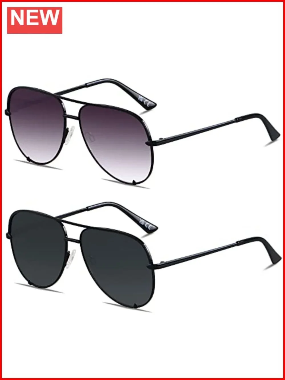 Oversized Aviator Sunglasses UV Protection Large Pilot